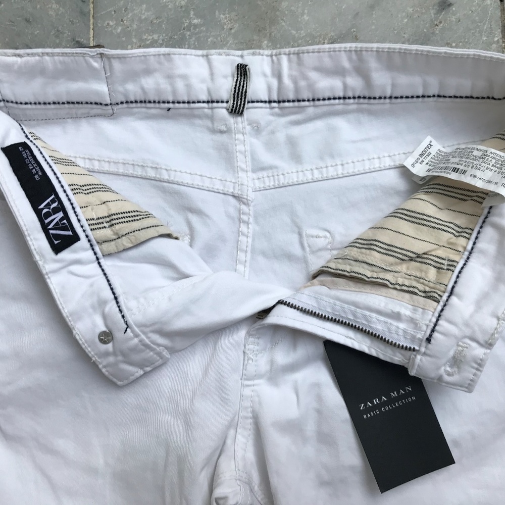 White Jeans Zara Denim Zara Man Pant Trouser Slim - Picture 3 of 8